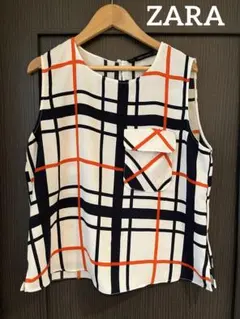 ZARA BASIC チェック柄 半袖トップス M