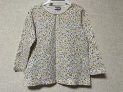 美品★2回着用★ミキハウス★長袖カットソー100cm 花柄 長袖Tシャツ