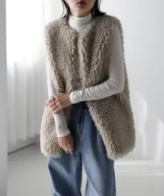 ロングニットベスト