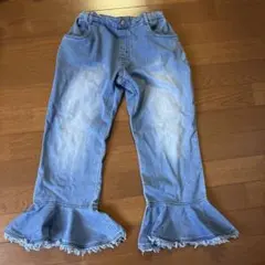 ANNA SUI mini デニムパンツ フリル裾　１５０のサムネイル