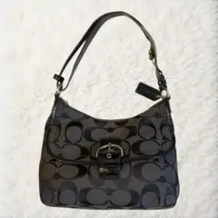 超美品✨COACH Soho Hobo Bag シグネチャー　ソーホー　ブラック
