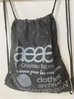 aeae ドット柄 ドローストリングバッグ ブラック ナップサック