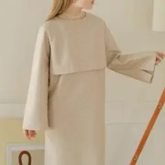 ☆Bab☆【新品未使用】 レイヤードライクワンピース　ロングワンピース　ベージュ