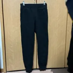 ブラックコットンブレンド長ズボン