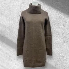 ユニクロ　タートルネック　ニットワンピース　ロングニット　アルパカ混