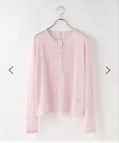 ローリーズファーム　ピンク ヘンリーネック 長袖Tシャツのサムネイル
