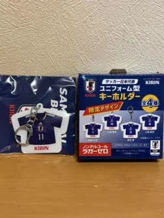 新品未開封　キリン　サッカー日本代表 ユニフォーム型キーホルダー 前田大然のサムネイル