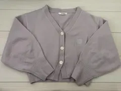 SNIDEL刺繍ロゴ ニットカーディガン ラベンダー F ショート丈 羽織り