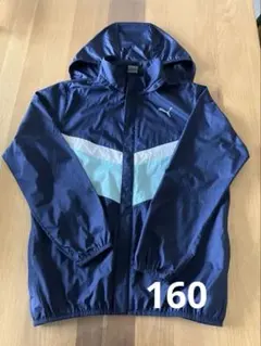 PUMA フード付き ウインドブレーカー　ネイビー　160