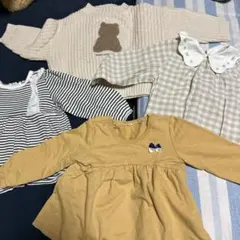 90cm 女の子用 保育所服 少し汚れや毛玉があります。 4枚セット
