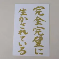 筆文字　完全完璧に生かされている　ポストカードのサムネイル