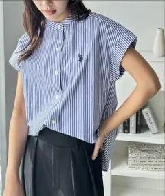 GeeRA別注U.S. POLO ASSNフレンチスリーブワンポイント刺繍シャツ
