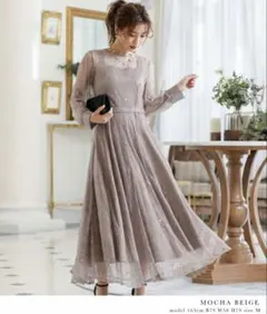 2wayバックリボン総レースドレス 結婚式ワンピース