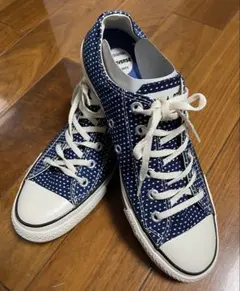 美品CONVERSE ALL STAR 青ドット柄、おまけ付き（26.5cm）
