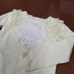 メゾピアノ 130 長袖 mezopiano 黄色 イエロー リボン フリル