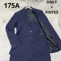 【ONLY × FINTES】高級生地　ネイビー ストライプ ビジネススーツ