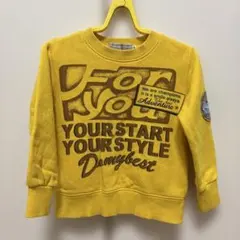 Domybest イエロープリントトレーナー 100cm