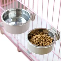 ペットぶら下げボウル ハンガー ゲージ用 ペット食器 餌入れ Mサイズ２点セット