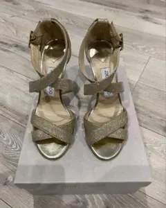 JIMMY CHOO ゴールド ストラップサンダル　36ハーフ