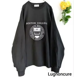 新品　【BOSTON】カレッジロゴプリント長袖Tシャツ　ブラック　ルノンキュール