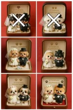 【448】そら様パネル　わんこペア☆ジュエリー（トイプ・柴・シーズ・ポメ