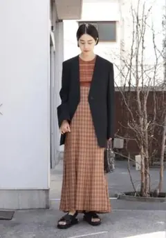 2025年最新】linen mix ombre check camisole dressの人気