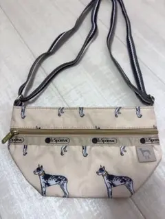 LeSportsac 犬柄 ショルダーバッグ ベージュ