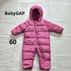 BabyGAP ピンクドット フード付きロンパース カバーオール 中綿ダウン