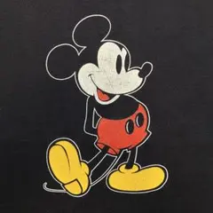 80s USA製 DISNEY ミッキー Tシャツ 黒 XL ヴィンテージ