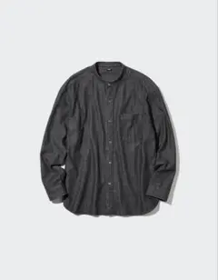 【UNIQLO】デニムオーバーサイズスタンドカラーシャツ（長袖） XL