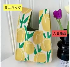 （値下げ中）ミニバッグ ニットバッグ 花柄 お出かけ デートにも b0824