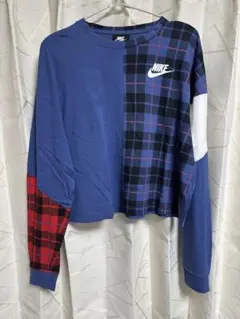 Nike チェック柄 長袖Tシャツ Sサイズ