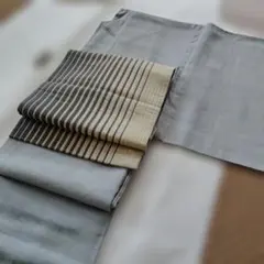竺仙 綿紬 注染浴衣 トールサイズ 抽象花文様 居敷当て付 木綿着物 単