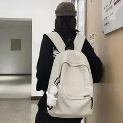 デイバック リュック ユニセックス」シンプルリュックサック　韓国　ホワイト