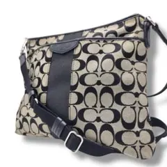 【美品】コーチ ショルダーバッグ シグネチャー F28502 キャンバス 斜め掛