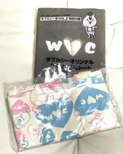 WC ダブルシー　クマタンBIGトートバッグ　ピンク×ブルー　新品未使用のサムネイル
