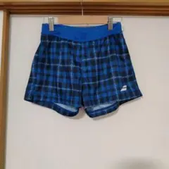 Babolat テニス 青黒チェック ハーフパンツ L