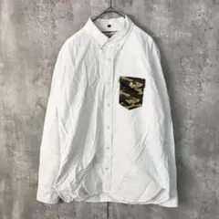 HK WORKS LONDON（Lサイズ）/ボタンダウンシャツ/ホワイト/古着のサムネイル