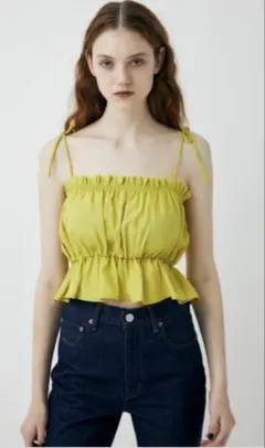 MOUSSY マウジー GATHER FRILL CAMIトップス　イエローのサムネイル