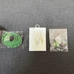 【新品未使用品】緑のピアス 3点セット