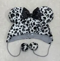 ディズニー ファンキャップ ミニーヒョウ柄 ホワイト