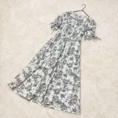 tocco closet 花柄 ロングワンピース リボン袖 M