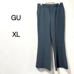 【ジーユー】GU ストレッチフレアパンツ 標準丈 グリーン XL