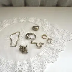 片耳用 アンティーク ゴールド ピアス リング イヤーカフ 7点セット