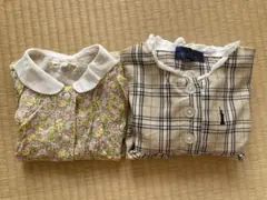 2着セット　花柄・チェック柄 半袖ワンピース 100cm