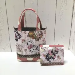 ロラライハリス　ネコ　ミニトート＆小物入れ　　ハンドメイド