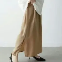 ozoc オゾック スリットロングスカート ウエストゴム