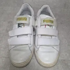 PUMA ホワイト スニーカー ベルクロ　23cm