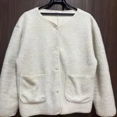 アイボリー ボアジャケット 前開き