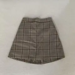 ミニスカート 韓国 チェック 裏地 ゴム スカート